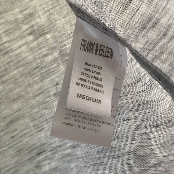 Frank & Eileen Fiona Sleeveless Classic Linen Blouse Size: M Gray - Picture 8 of 15